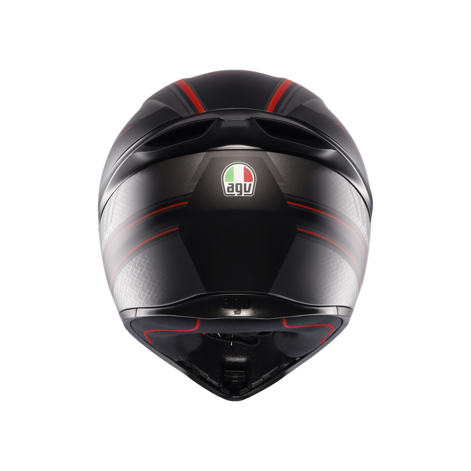 K1 S SLING MATT BLACK/RED - MOTORBIKE FULL FACE HELMET E2206