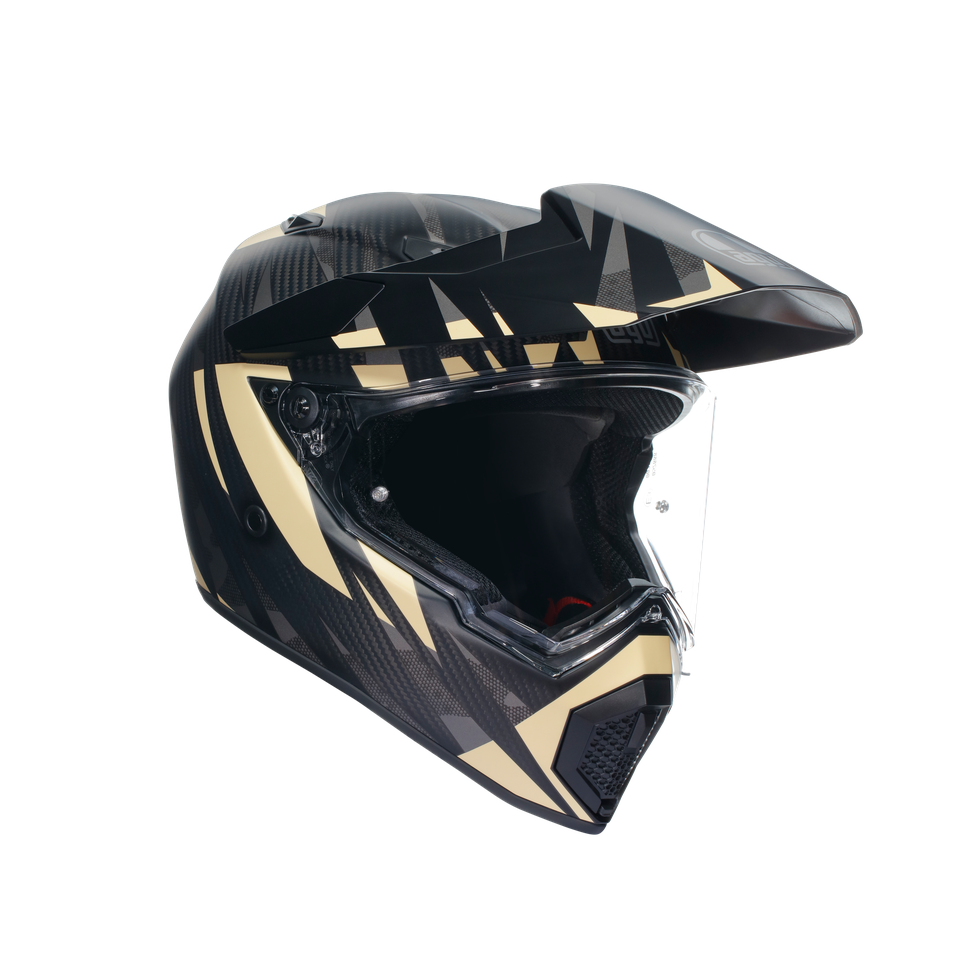 AX9 STEPPA MATT CARBON/GREY/SAND - MOTORBIKE FULL FACE HELMET E2206
