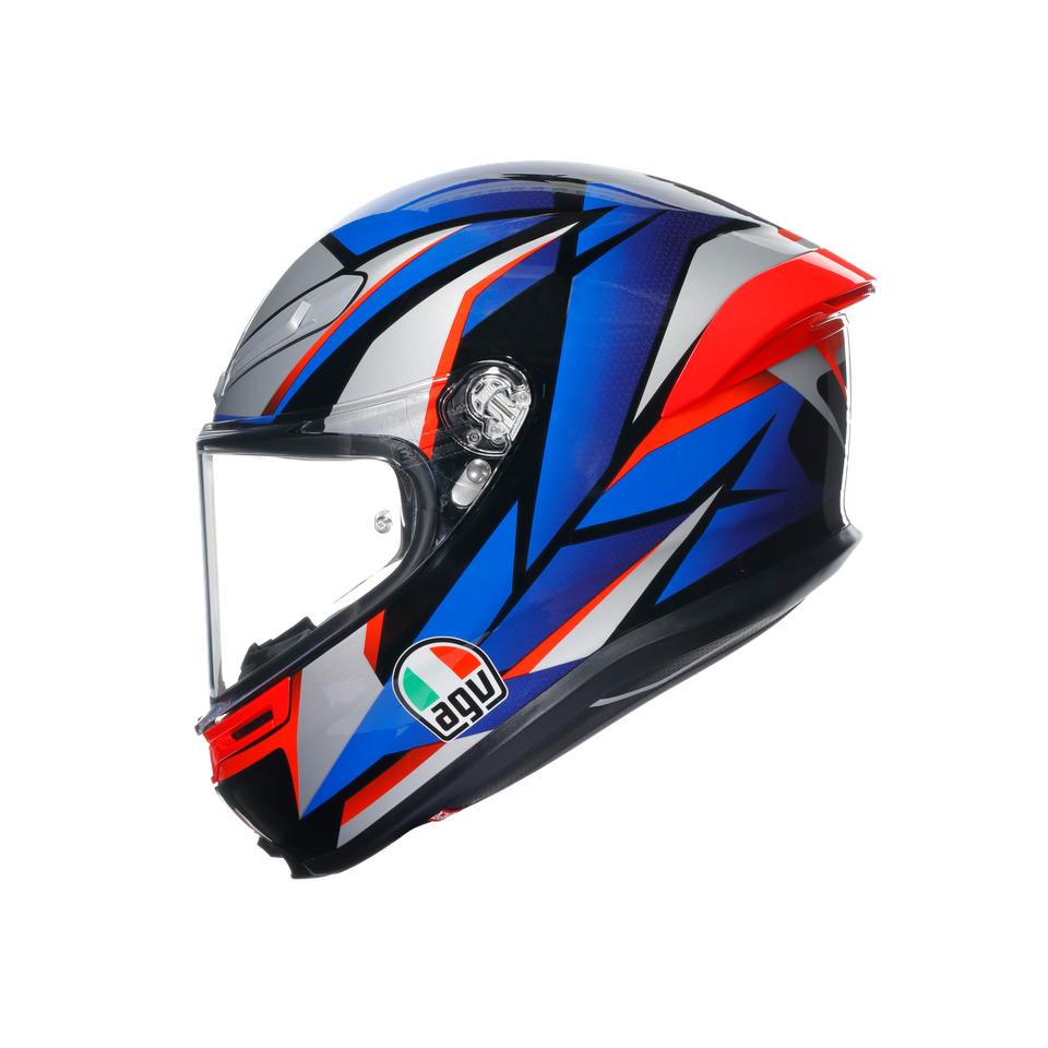 K6 S SLASHCUT BLACK/BLUE/RED - MOTORBIKE FULL FACE HELMET E2206