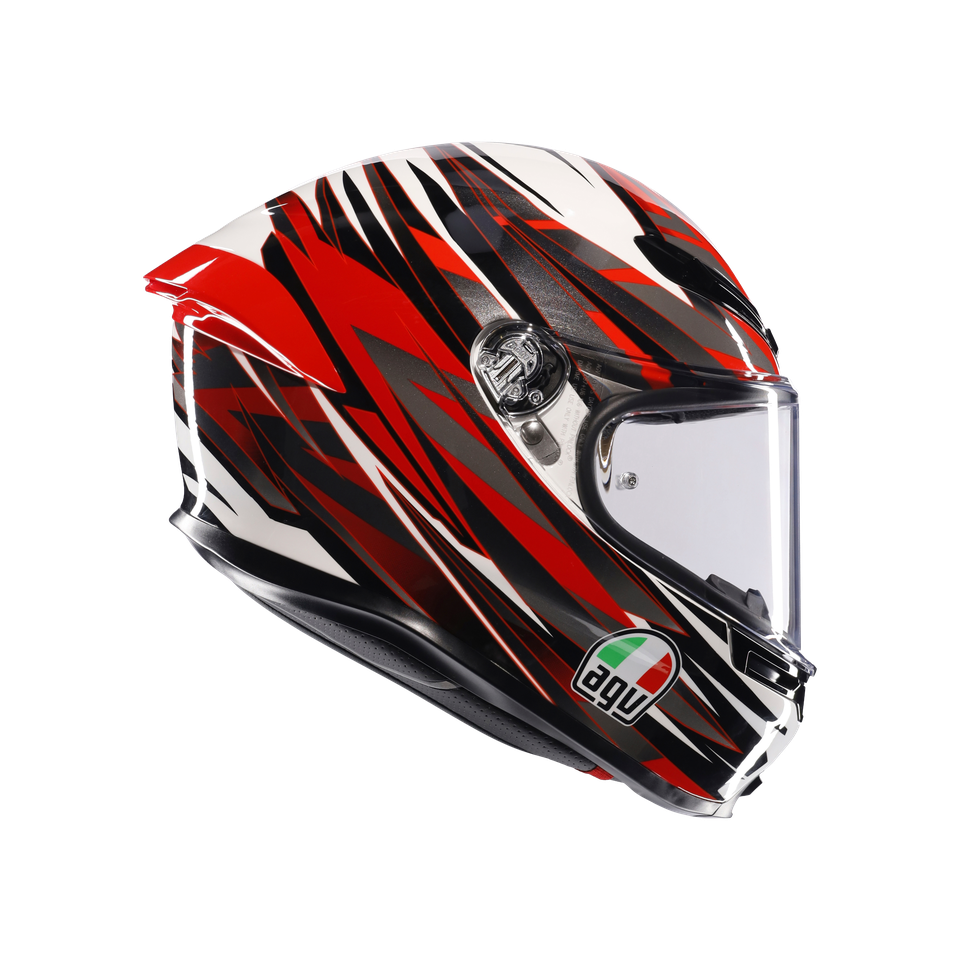 K6 S REEVAL WHITE/RED/GREY - MOTORBIKE FULL FACE HELMET E2206