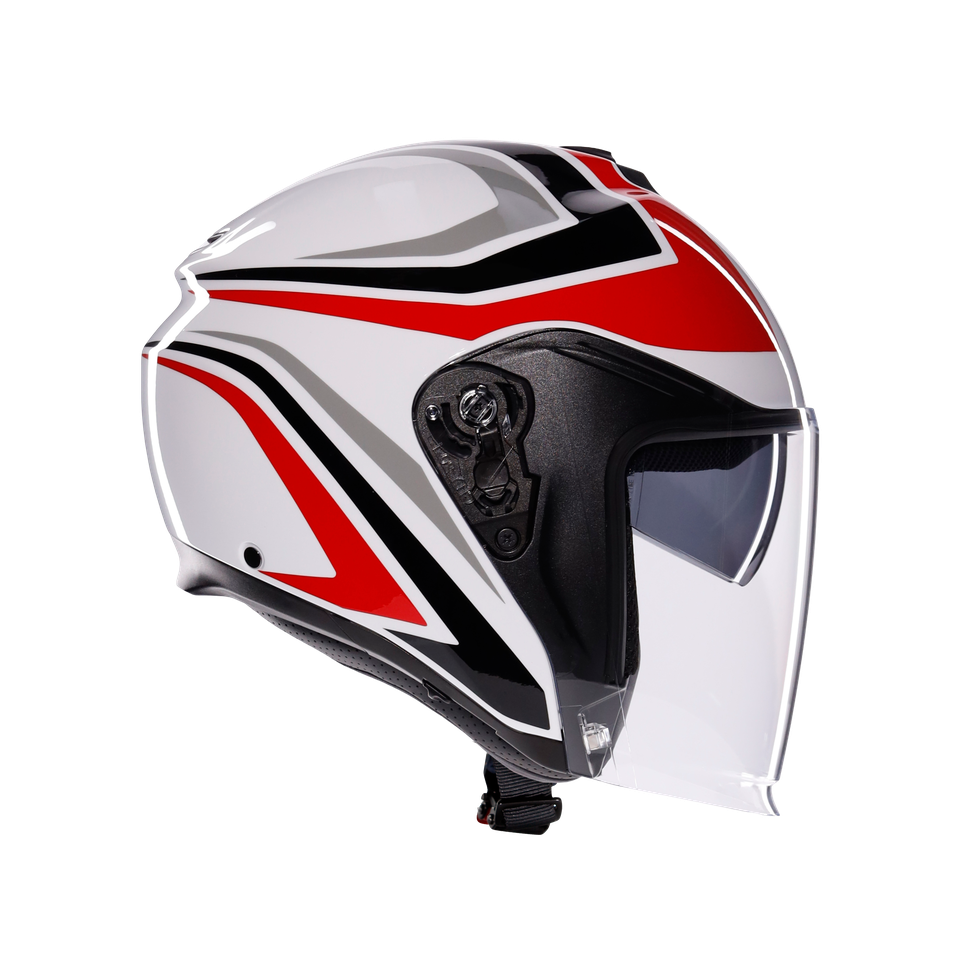 IRIDES TOLOSA BLACK/GREY/RED - MOTORBIKE OPEN FACE HELMET E2206