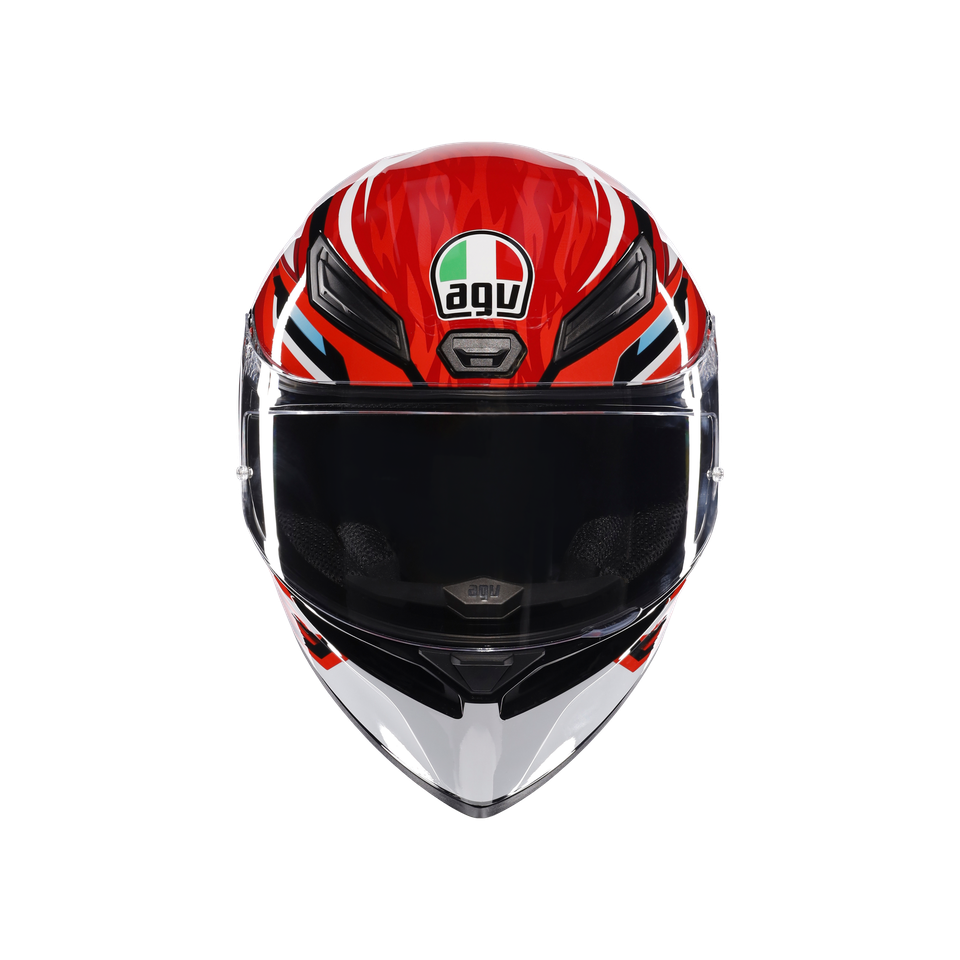 K1 S LION BLACK/RED/WHITE - MOTORBIKE FULL FACE HELMET E2206