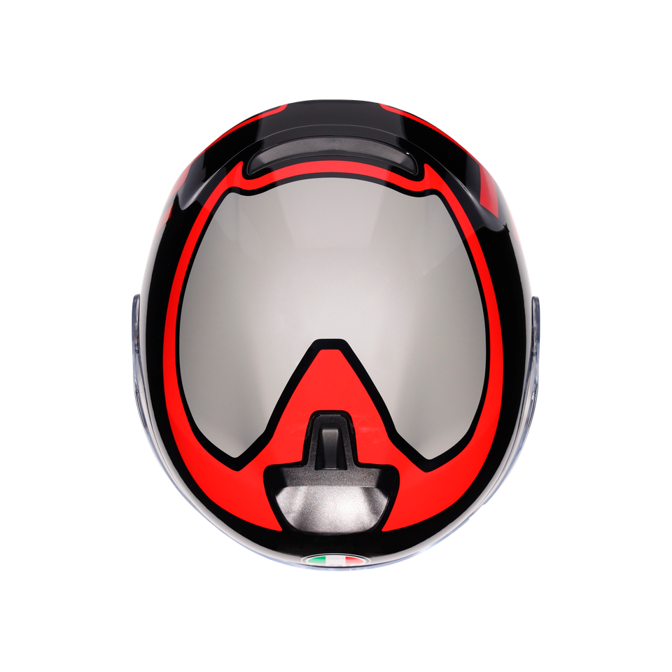 IRIDES MOTORBIKE OPEN FACE HELMET E2206 - VALENZA MATT GREY/BLACK/RED