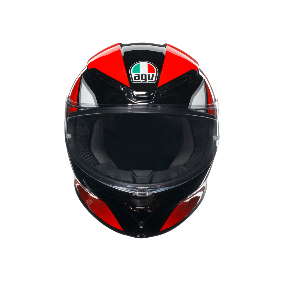 K6 S HYPHEN BLACK/RED/WHITE - MOTORBIKE FULL FACE HELMET E2206
