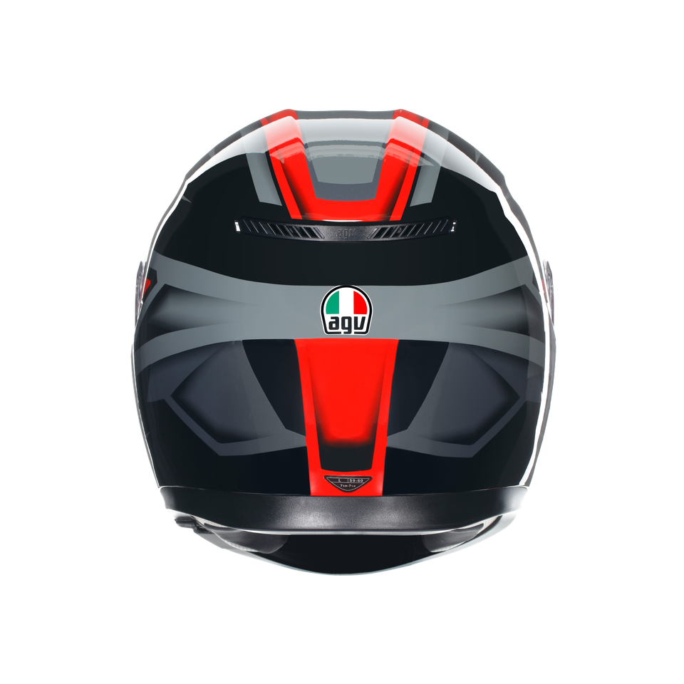 K3 COMPOUND BLACK/RED - MOTORBIKE FULL FACE HELMET E2206