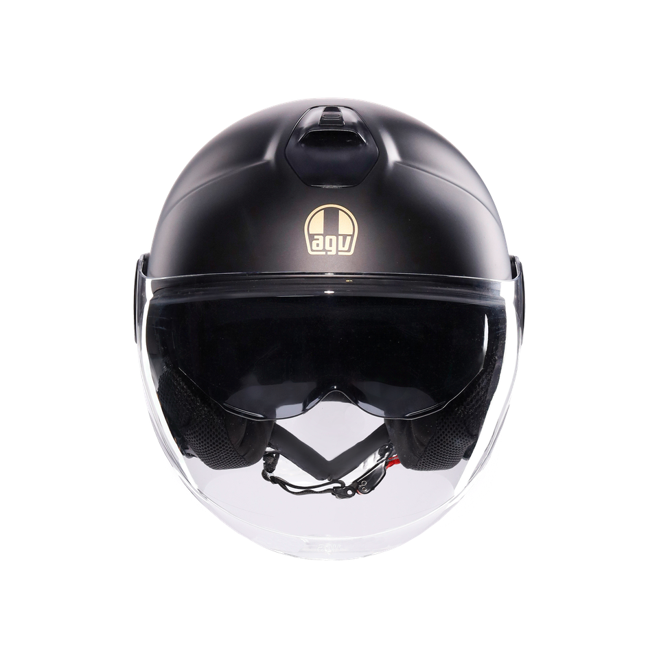 ETERES PONZA MATT BLACK/GOLD - MOTORBIKE OPEN FACE HELMET E2206
