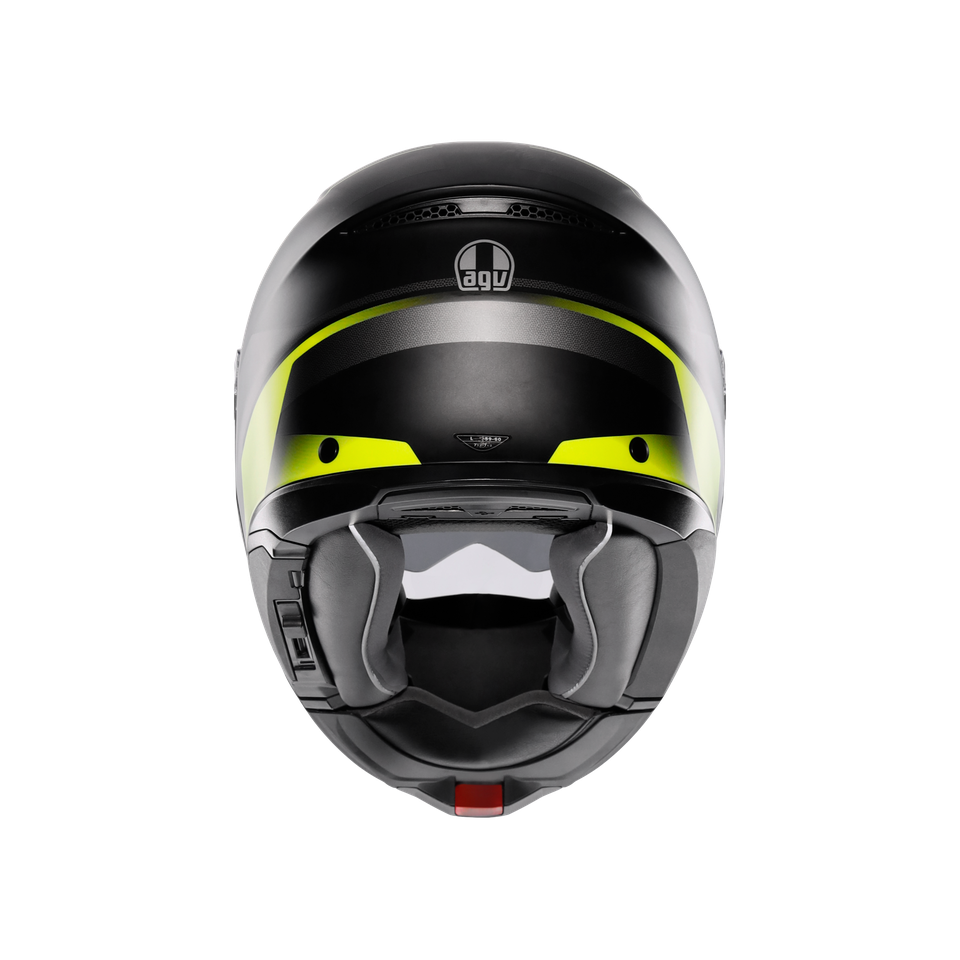 TOURMODULAR PERCEPTION MATT BLACK/YELLOW FLUO - MOTORBIKE FLIP UP HELMET E2206