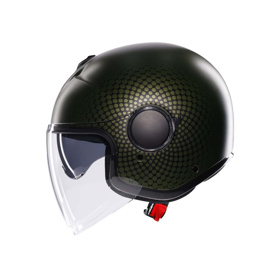 ETERES ANDORA MATT GREEN/BLACK - MOTORBIKE OPEN FACE HELMET E2206