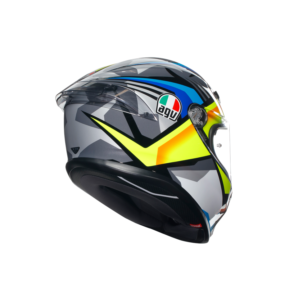 K6 S JOAN BLACK/BLUE/YELLOW - MOTORBIKE FULL FACE HELMET E2206