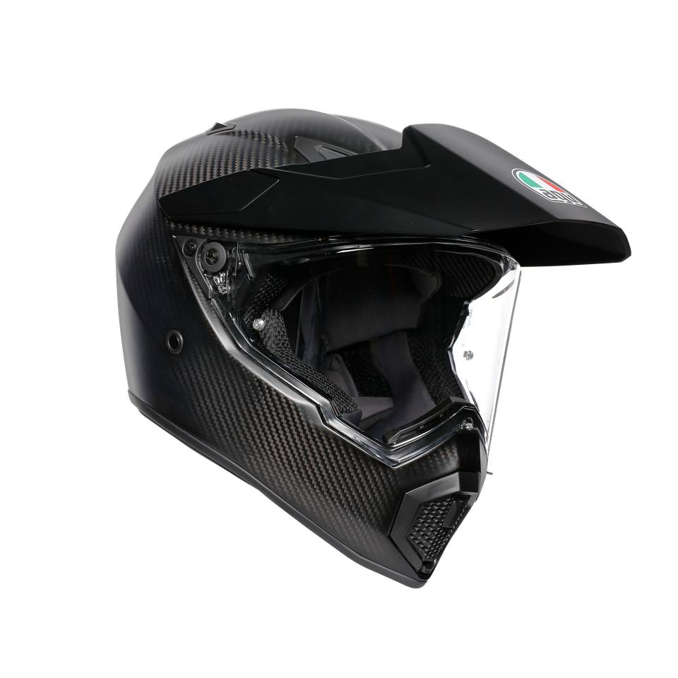AX9 MONO MATT CARBON - MOTORBIKE FULL FACE HELMET E2206