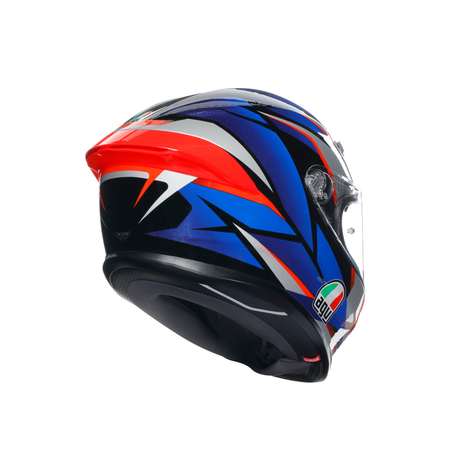 K6 S SLASHCUT BLACK/BLUE/RED - MOTORBIKE FULL FACE HELMET E2206