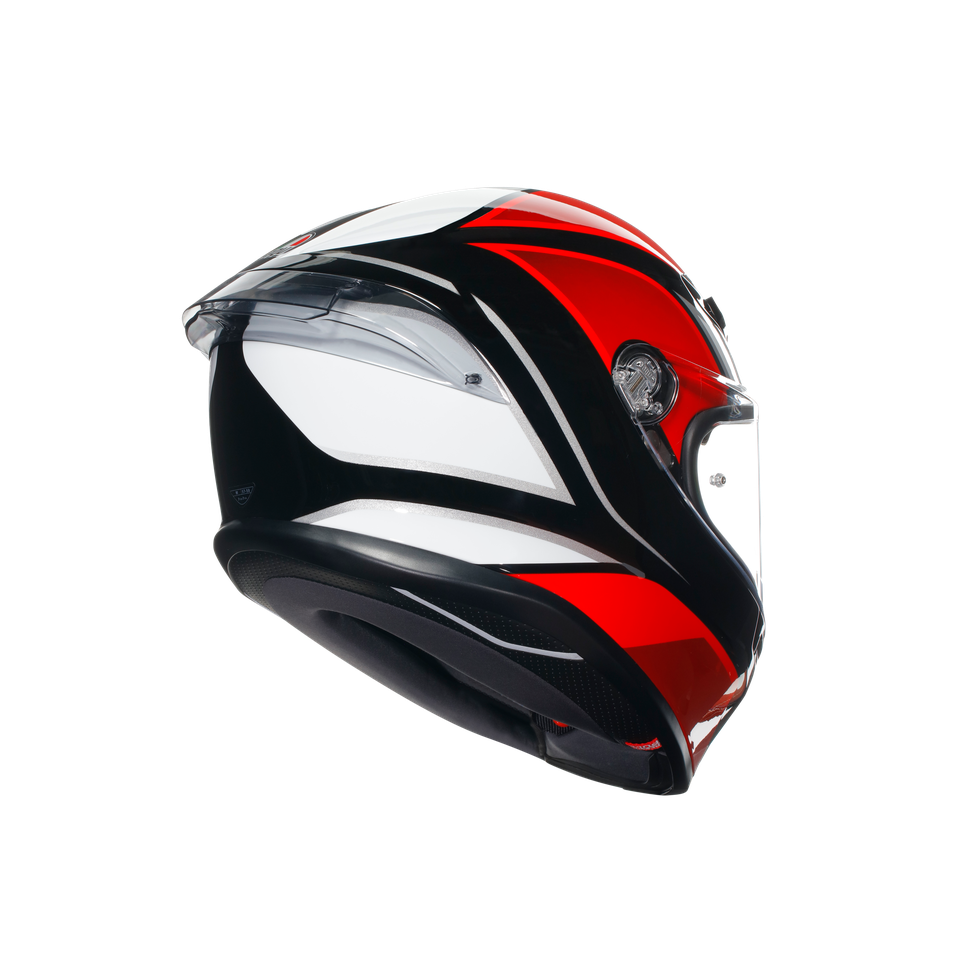 K6 S HYPHEN BLACK/RED/WHITE - MOTORBIKE FULL FACE HELMET E2206