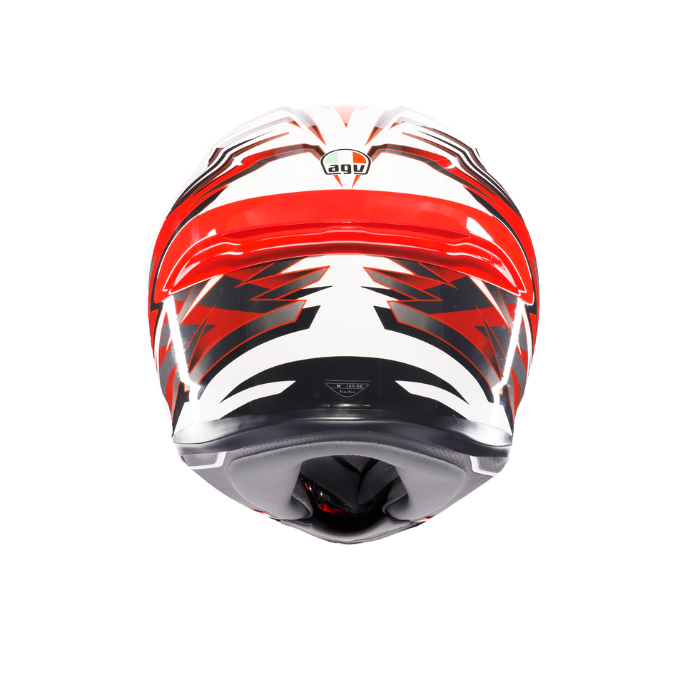 K6 S REEVAL WHITE/RED/GREY - MOTORBIKE FULL FACE HELMET E2206