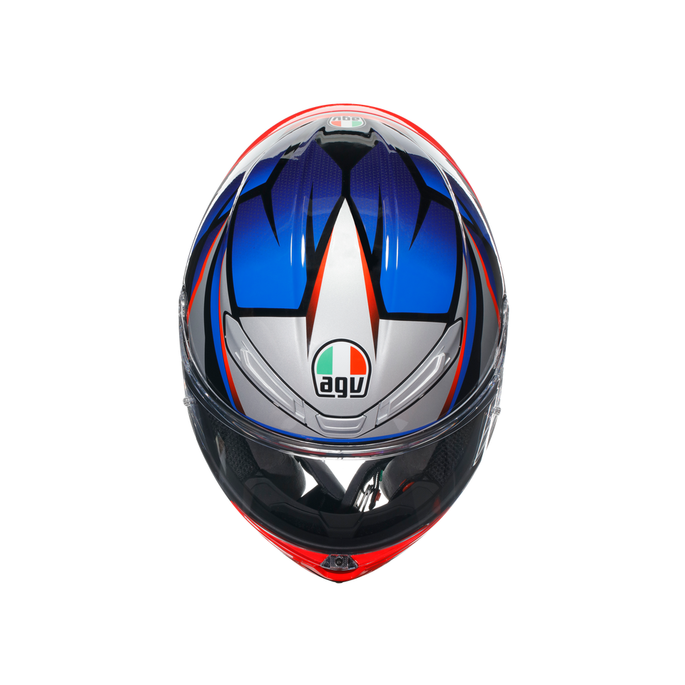 K6 S SLASHCUT BLACK/BLUE/RED - MOTORBIKE FULL FACE HELMET E2206