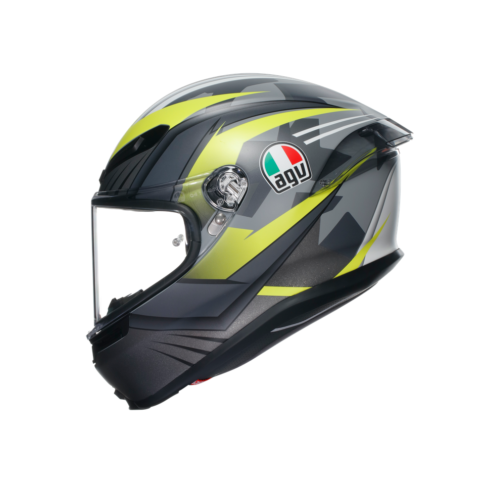 K6 S EXCITE MATT CAMO/YELLOW FLUO - MOTORBIKE FULL FACE HELMET E2206