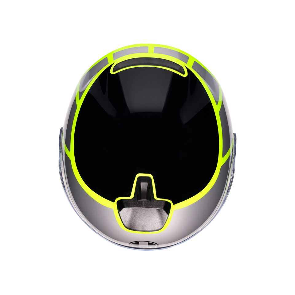 IRIDES DAVAO BLACK/GREY/YELLOW FLUO - MOTORBIKE OPEN FACE HELMET E2206