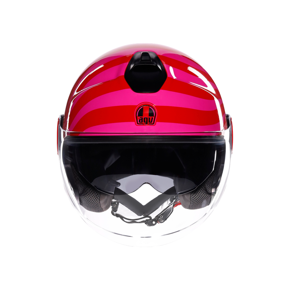 ETERES TROPEA RED/PINK - MOTORBIKE OPEN FACE HELMET E2206