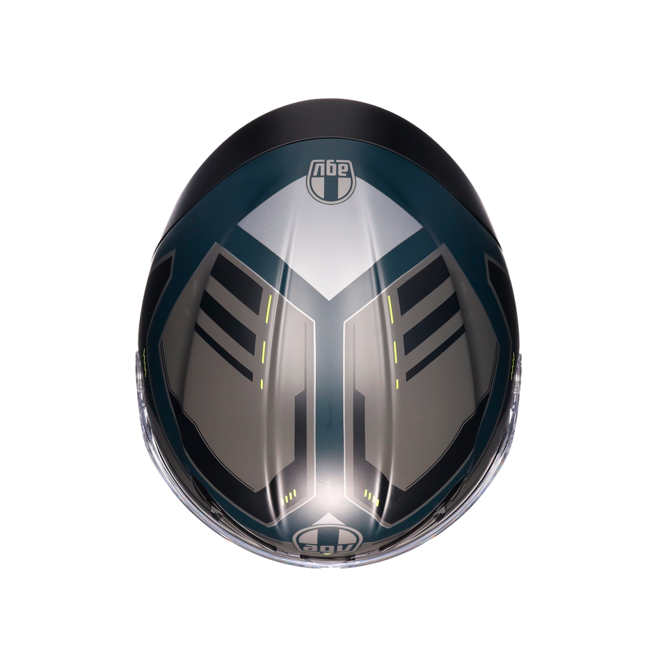 K6 S ENHANCE MATT GREY/YELLOW FLUO - MOTORBIKE FULL FACE HELMET E2206