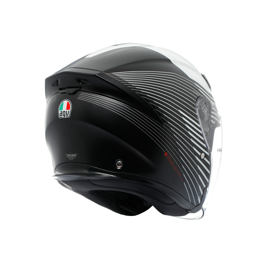 K5 JET EVO CONTROL MATT BLACK/WHITE - MOTORBIKE OPEN FACE HELMET E2206