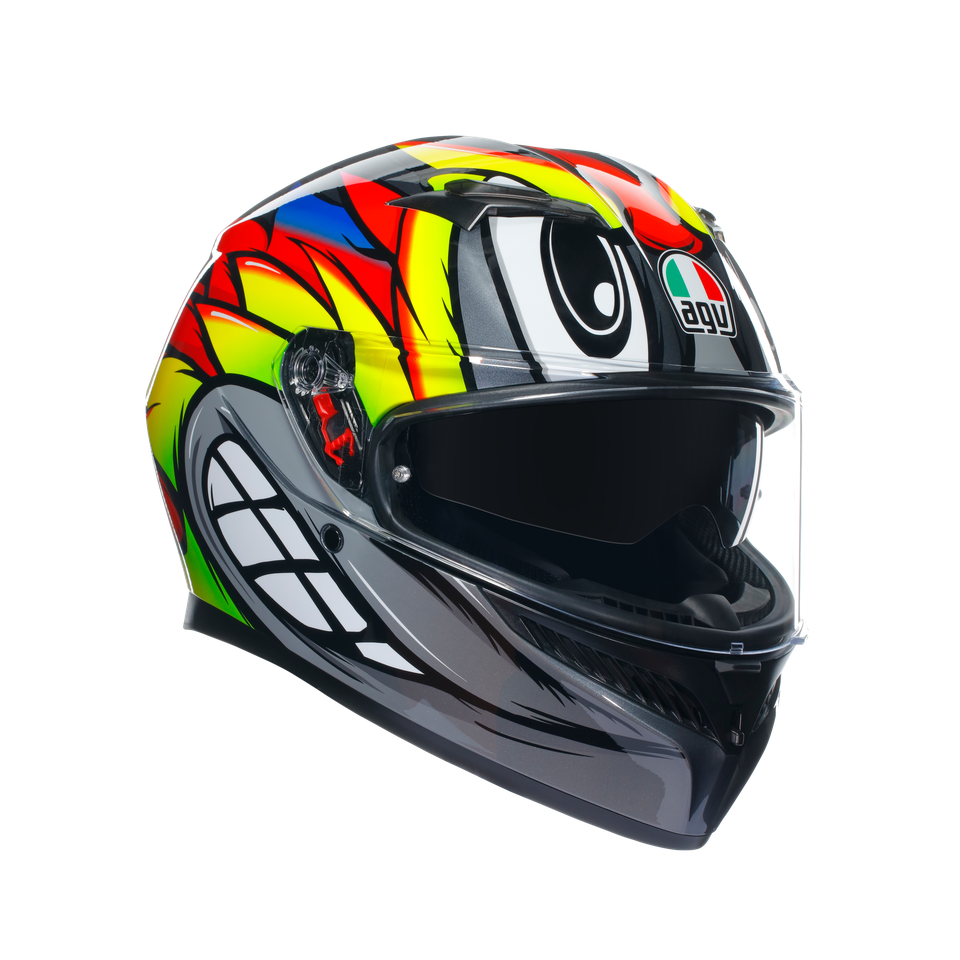K3 BIRDY 2.0 GREY/YELLOW/RED - MOTORBIKE FULL FACE HELMET E2206