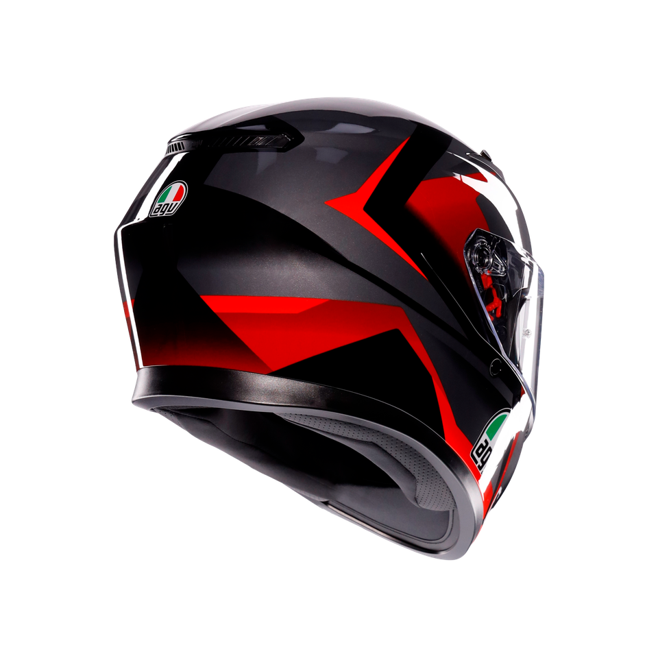 K3 STRIGA BLACK/GREY/RED - MOTORBIKE FULL FACE HELMET E2206