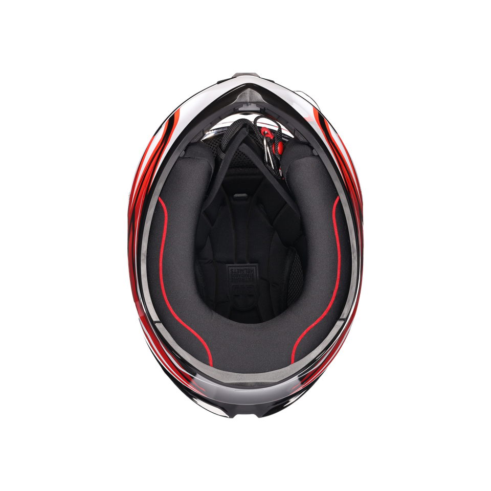 K1 S LION BLACK/RED/WHITE - MOTORBIKE FULL FACE HELMET E2206