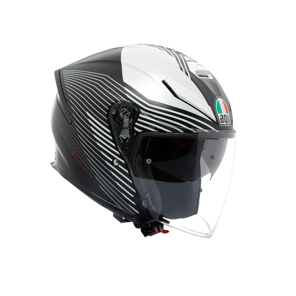 K5 JET EVO CONTROL MATT BLACK/WHITE - MOTORBIKE OPEN FACE HELMET E2206
