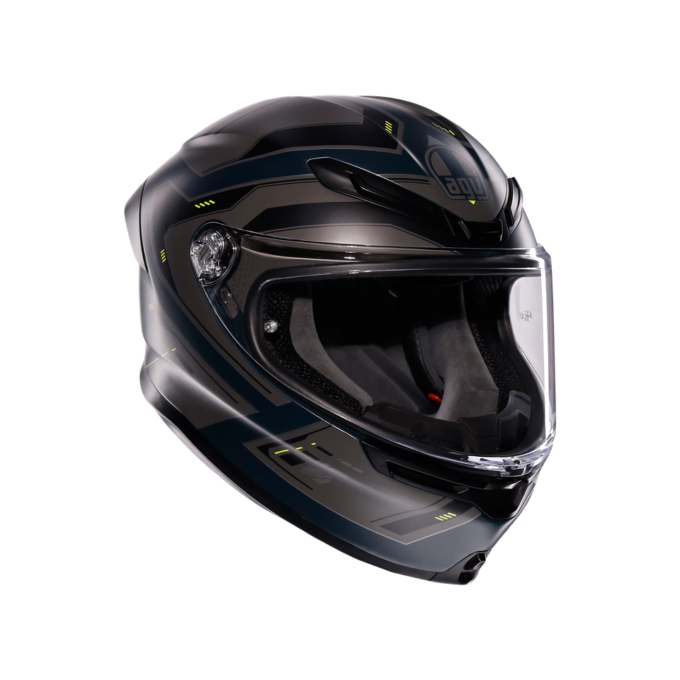 K6 S ENHANCE MATT GREY/YELLOW FLUO - MOTORBIKE FULL FACE HELMET E2206