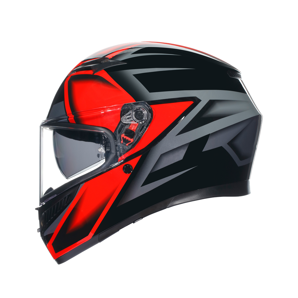 K3 COMPOUND BLACK/RED - MOTORBIKE FULL FACE HELMET E2206
