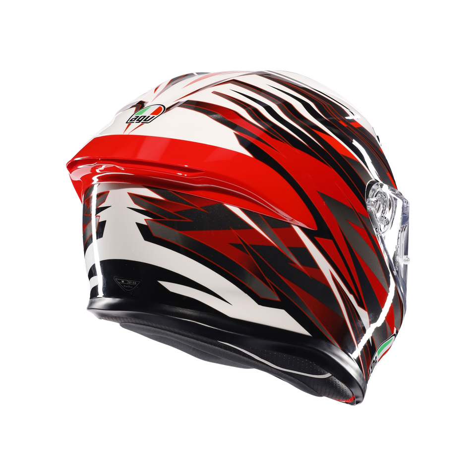 K6 S REEVAL WHITE/RED/GREY - MOTORBIKE FULL FACE HELMET E2206