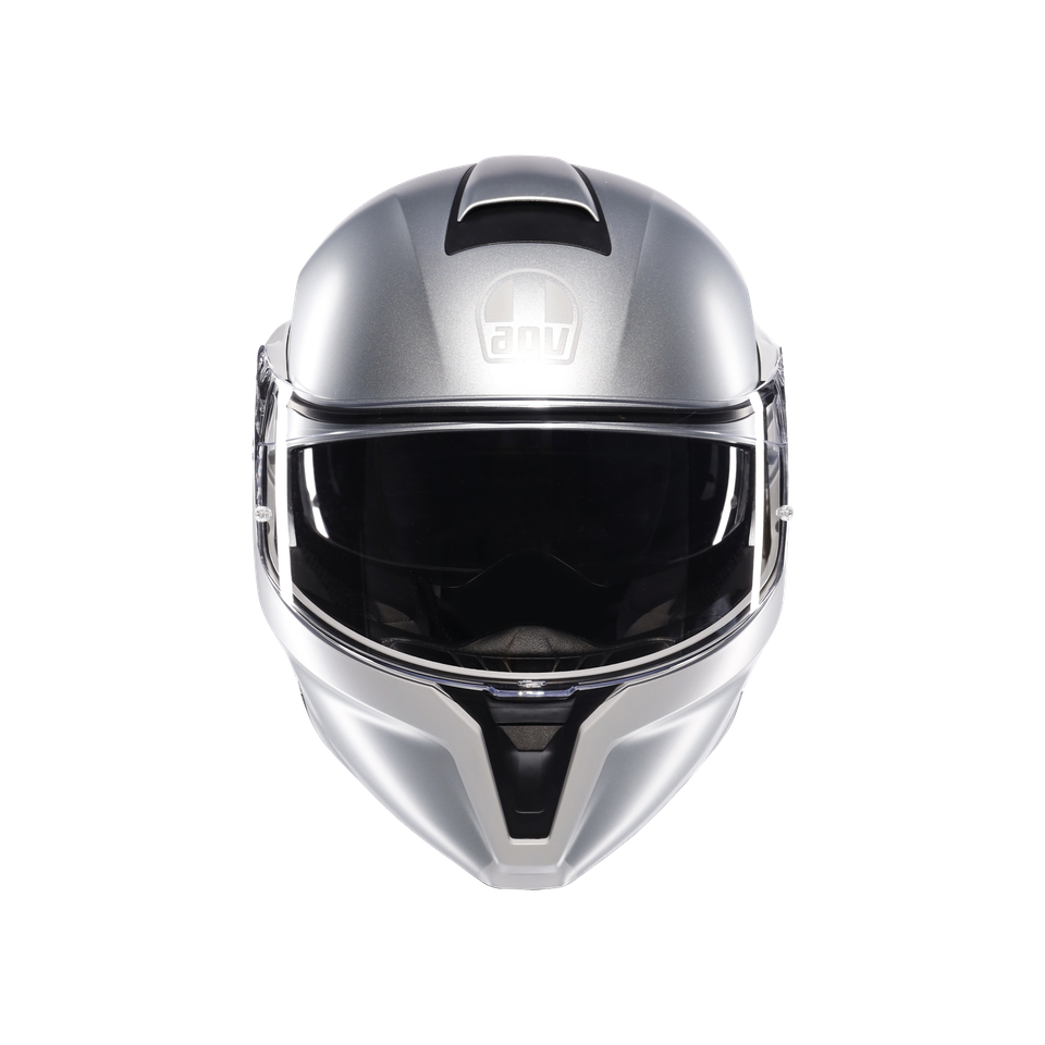 STREETMODULAR LEVICO MATT DOUBLE LIGHT GREY - MOTORBIKE FLIP UP HELMET E2206