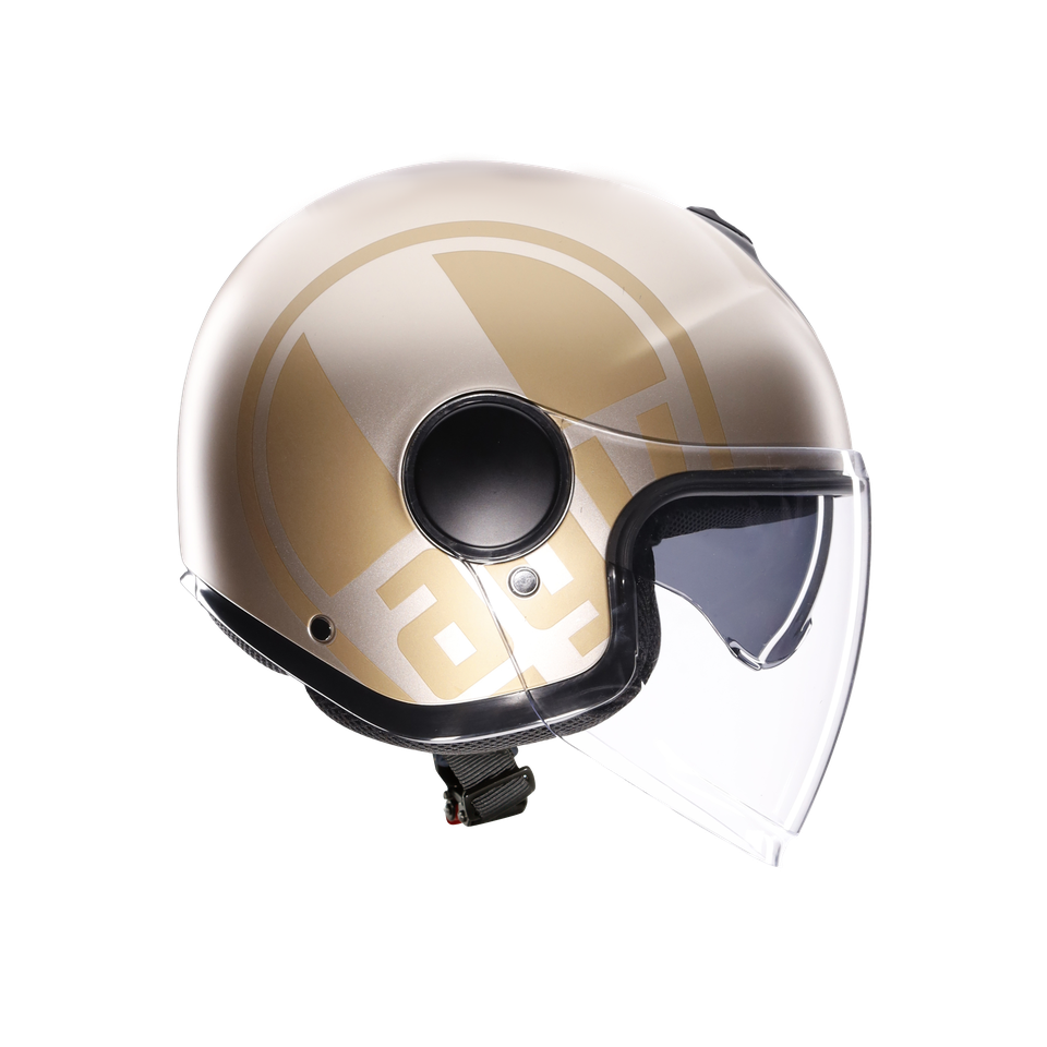 ETERES SIROLO MATT WHITE/GOLD - MOTORBIKE OPEN FACE HELMET E2206