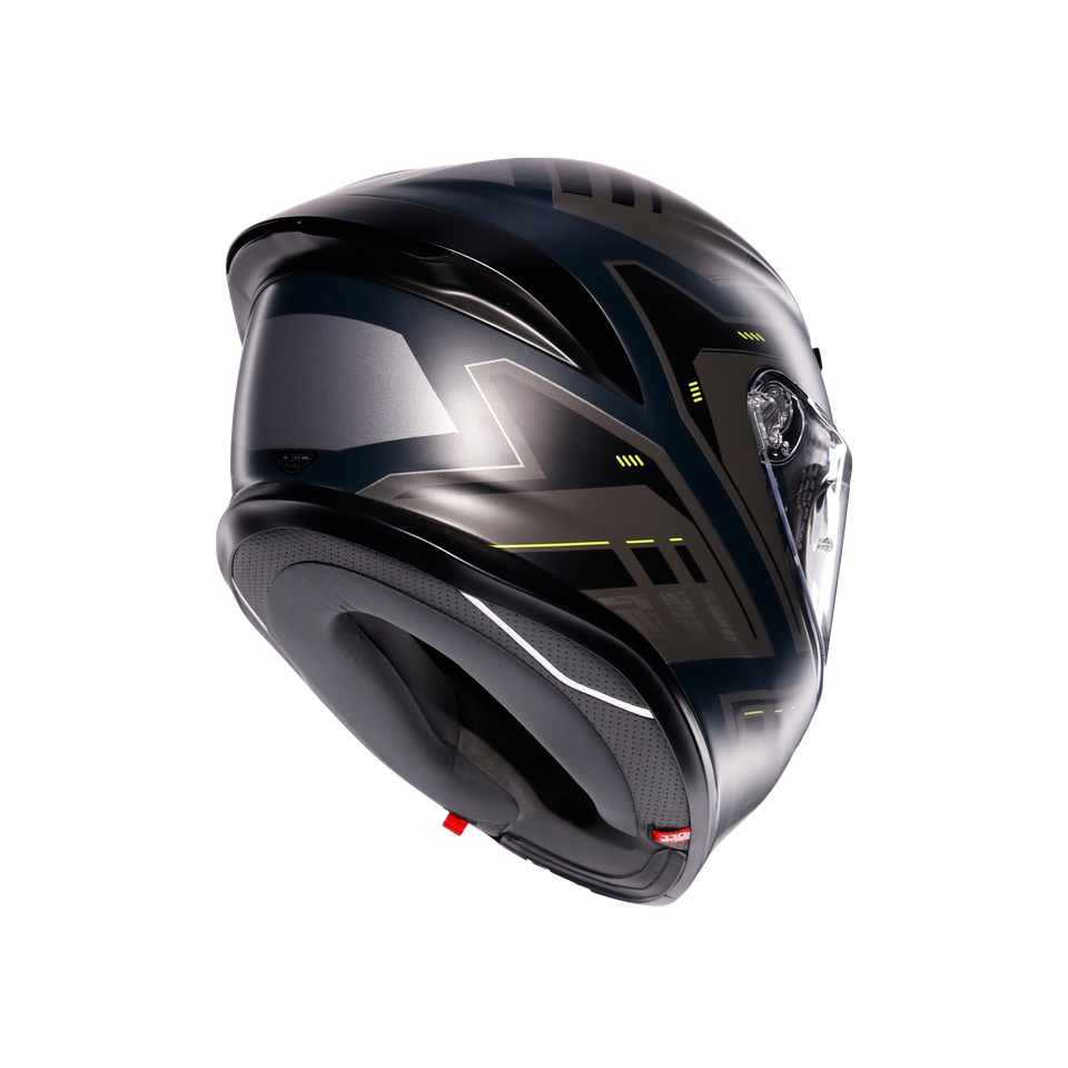 K6 S ENHANCE MATT GREY/YELLOW FLUO - MOTORBIKE FULL FACE HELMET E2206