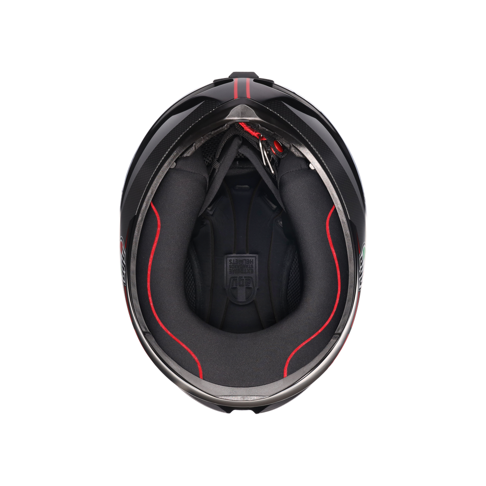 K1 S LAP MATT BLACK/GREY/RED - MOTORBIKE FULL FACE HELMET E2206