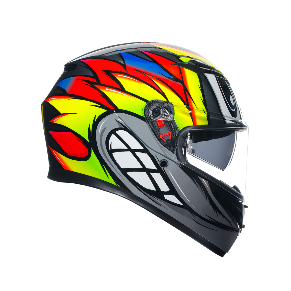 K3 BIRDY 2.0 GREY/YELLOW/RED - MOTORBIKE FULL FACE HELMET E2206