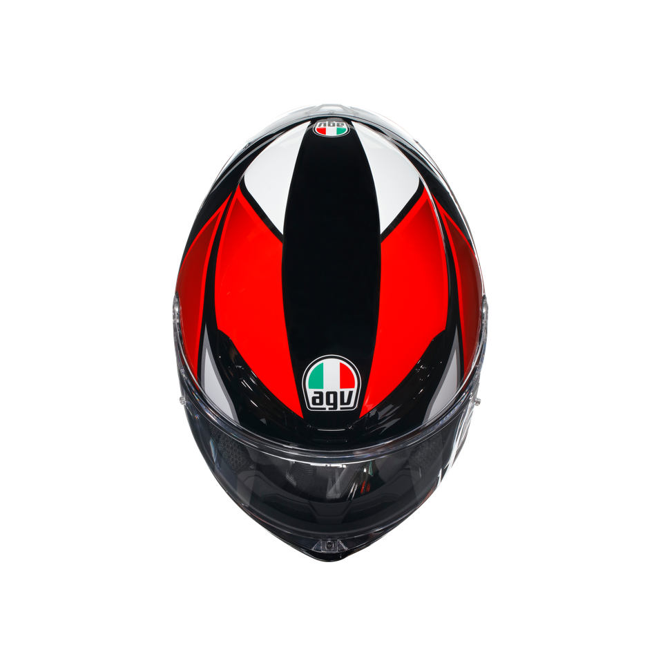 K6 S HYPHEN BLACK/RED/WHITE - MOTORBIKE FULL FACE HELMET E2206