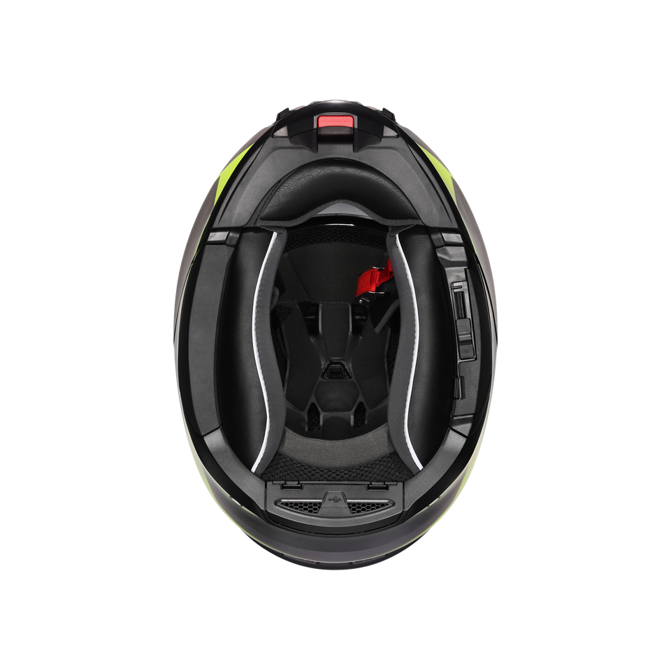 TOURMODULAR PERCEPTION MATT BLACK/YELLOW FLUO - MOTORBIKE FLIP UP HELMET E2206