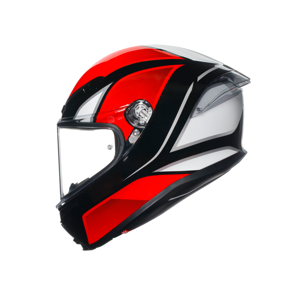 K6 S HYPHEN BLACK/RED/WHITE - MOTORBIKE FULL FACE HELMET E2206
