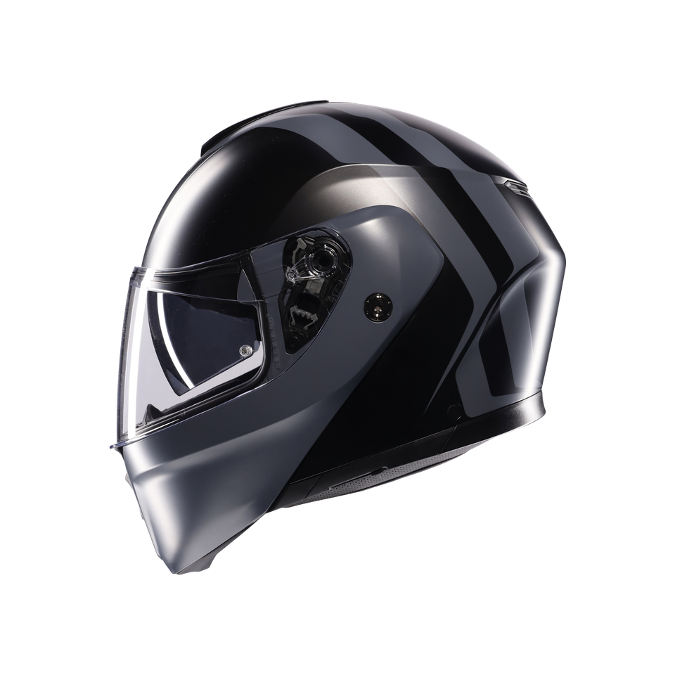 STREETMODULAR RESIA MATT BLACK/GREY - MOTORBIKE FLIP UP HELMET E2206