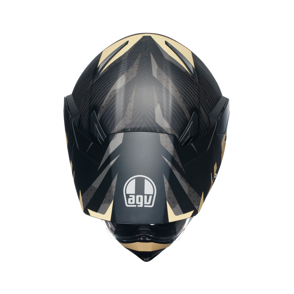 AX9 STEPPA MATT CARBON/GREY/SAND - MOTORBIKE FULL FACE HELMET E2206