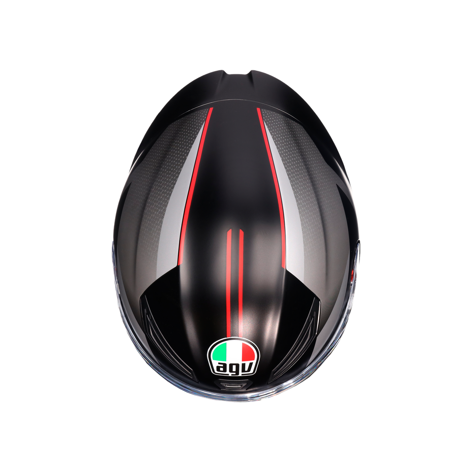 K1 S LAP MATT BLACK/GREY/RED - MOTORBIKE FULL FACE HELMET E2206