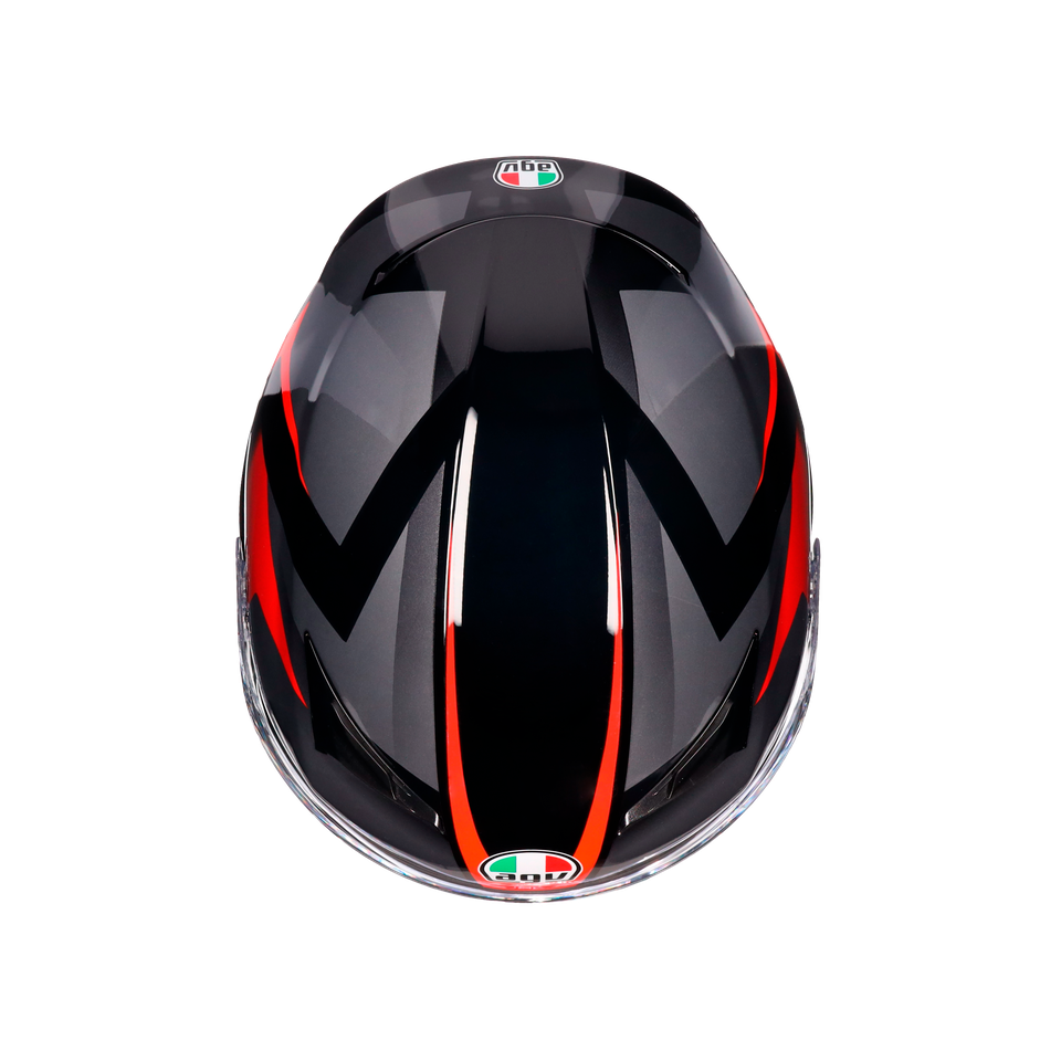 K3 STRIGA BLACK/GREY/RED - MOTORBIKE FULL FACE HELMET E2206