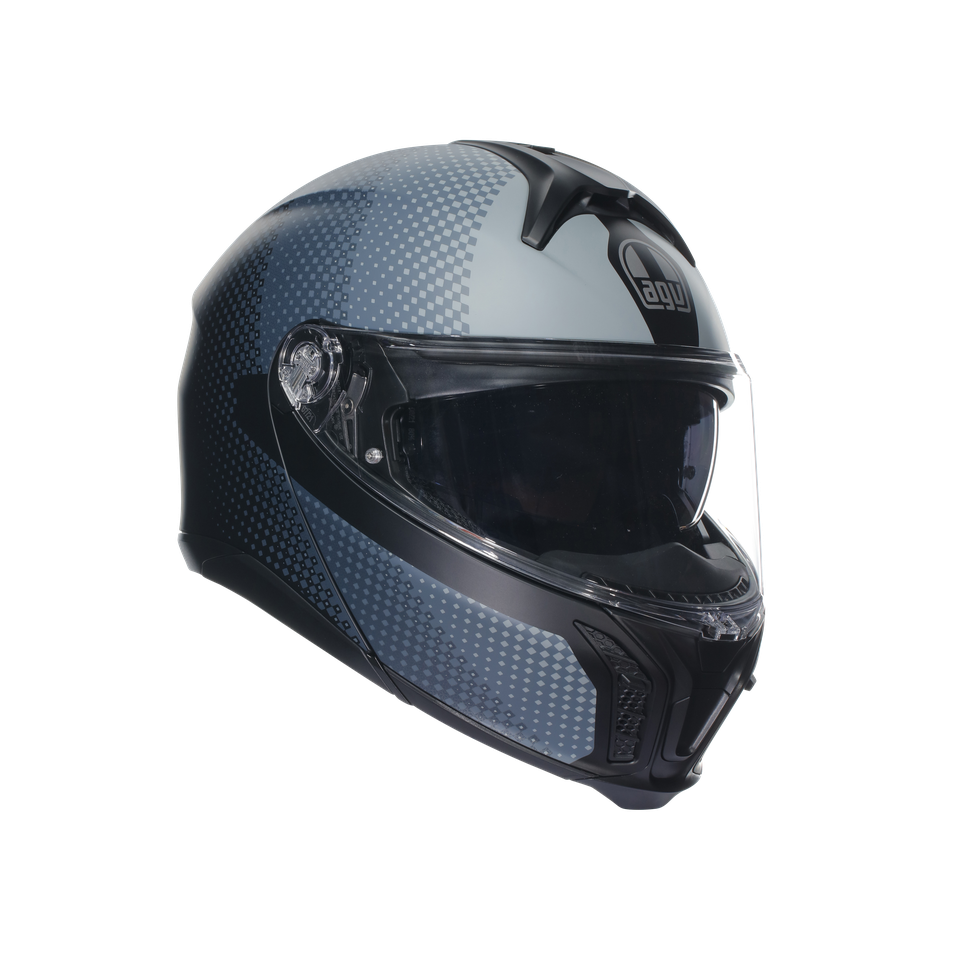TOURMODULAR TEXTOUR MATT BLACK/GREY - MOTORBIKE FLIP UP HELMET E2206