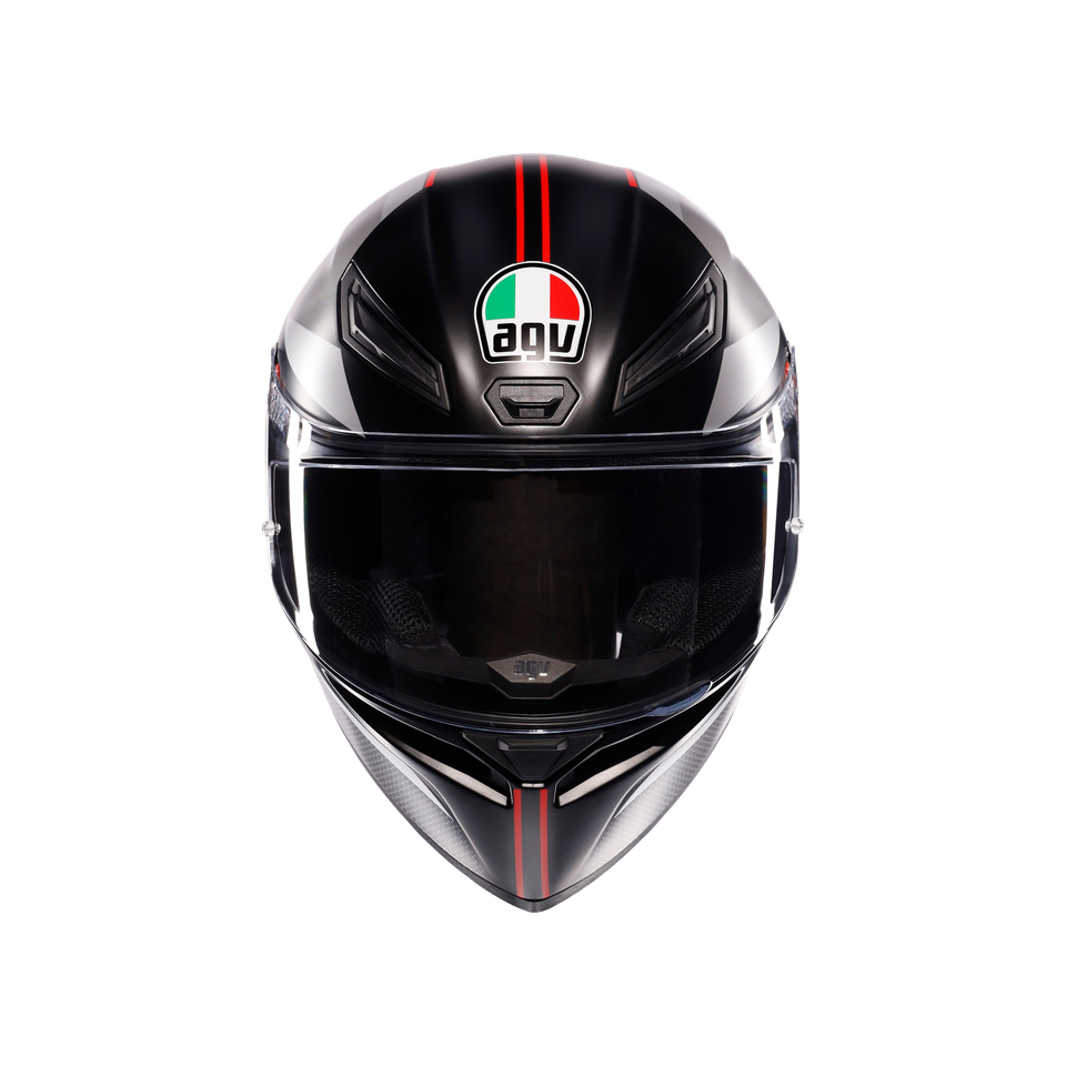 K1 S LAP MATT BLACK/GREY/RED - MOTORBIKE FULL FACE HELMET E2206
