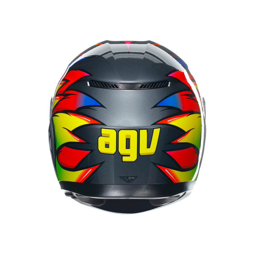 K3 BIRDY 2.0 GREY/YELLOW/RED - MOTORBIKE FULL FACE HELMET E2206