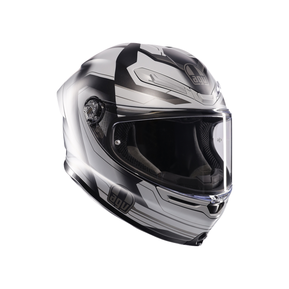 K6 S ULTRASONIC MATT BLACK/GREY - MOTORBIKE FULL FACE HELMET E2206