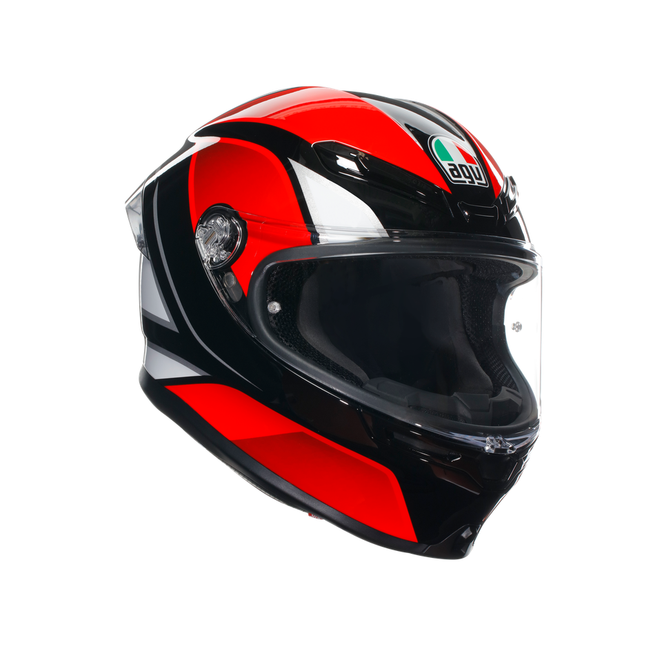 K6 S HYPHEN BLACK/RED/WHITE - MOTORBIKE FULL FACE HELMET E2206