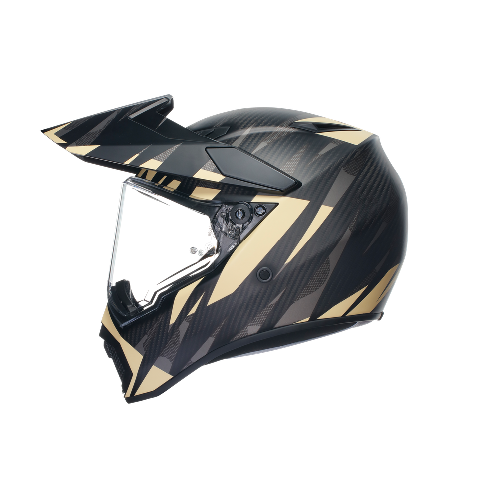 AX9 STEPPA MATT CARBON/GREY/SAND - MOTORBIKE FULL FACE HELMET E2206