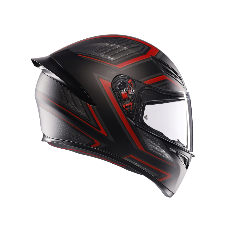 K1 S SLING MATT BLACK/RED - MOTORBIKE FULL FACE HELMET E2206