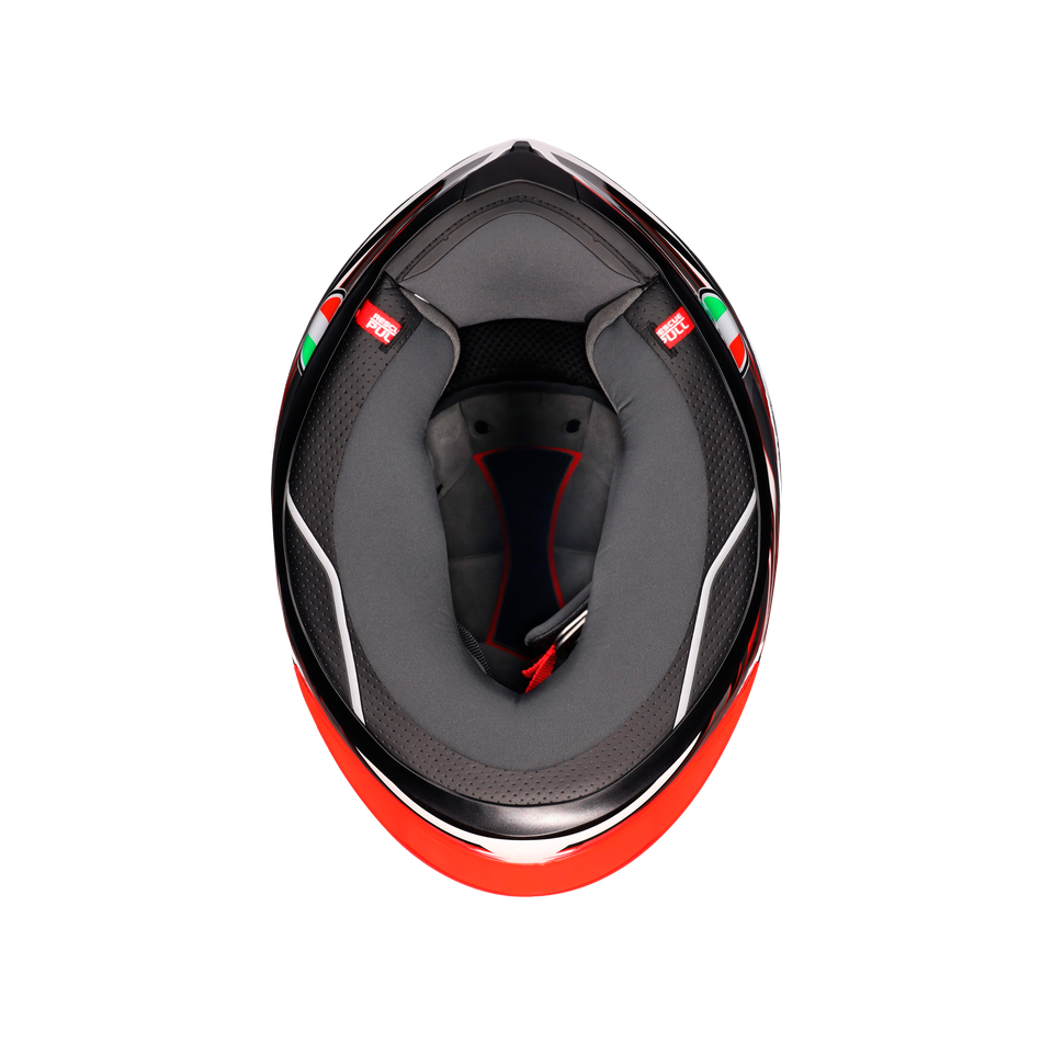 K6 S REEVAL WHITE/RED/GREY - MOTORBIKE FULL FACE HELMET E2206